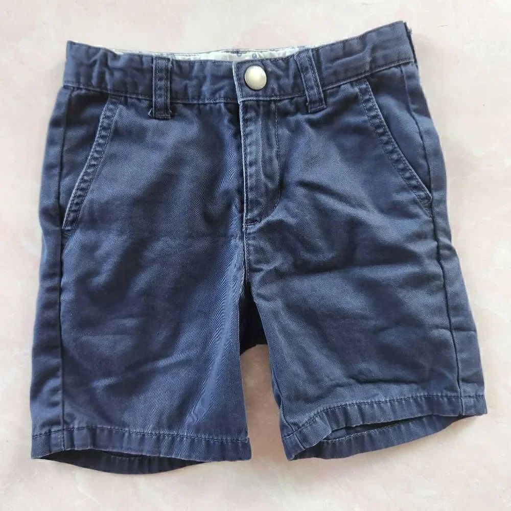Gymboree boys size 5 navy blue Stanton cotton shorts school uniform